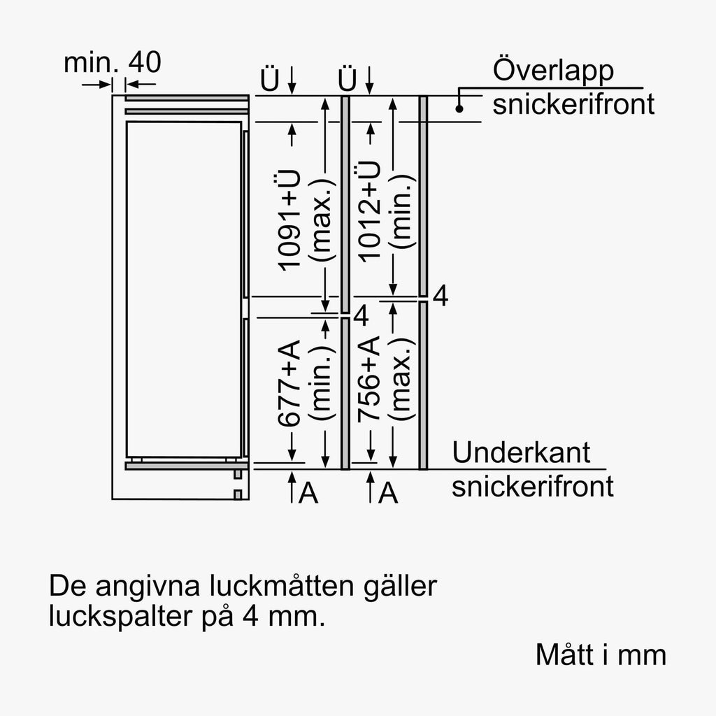 Siemens Integrerbart køle-/fryseskab KI86NNSE0