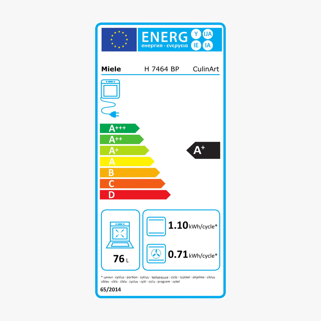 Miele Indbygningsovn H 7464 BP Obsidiansort