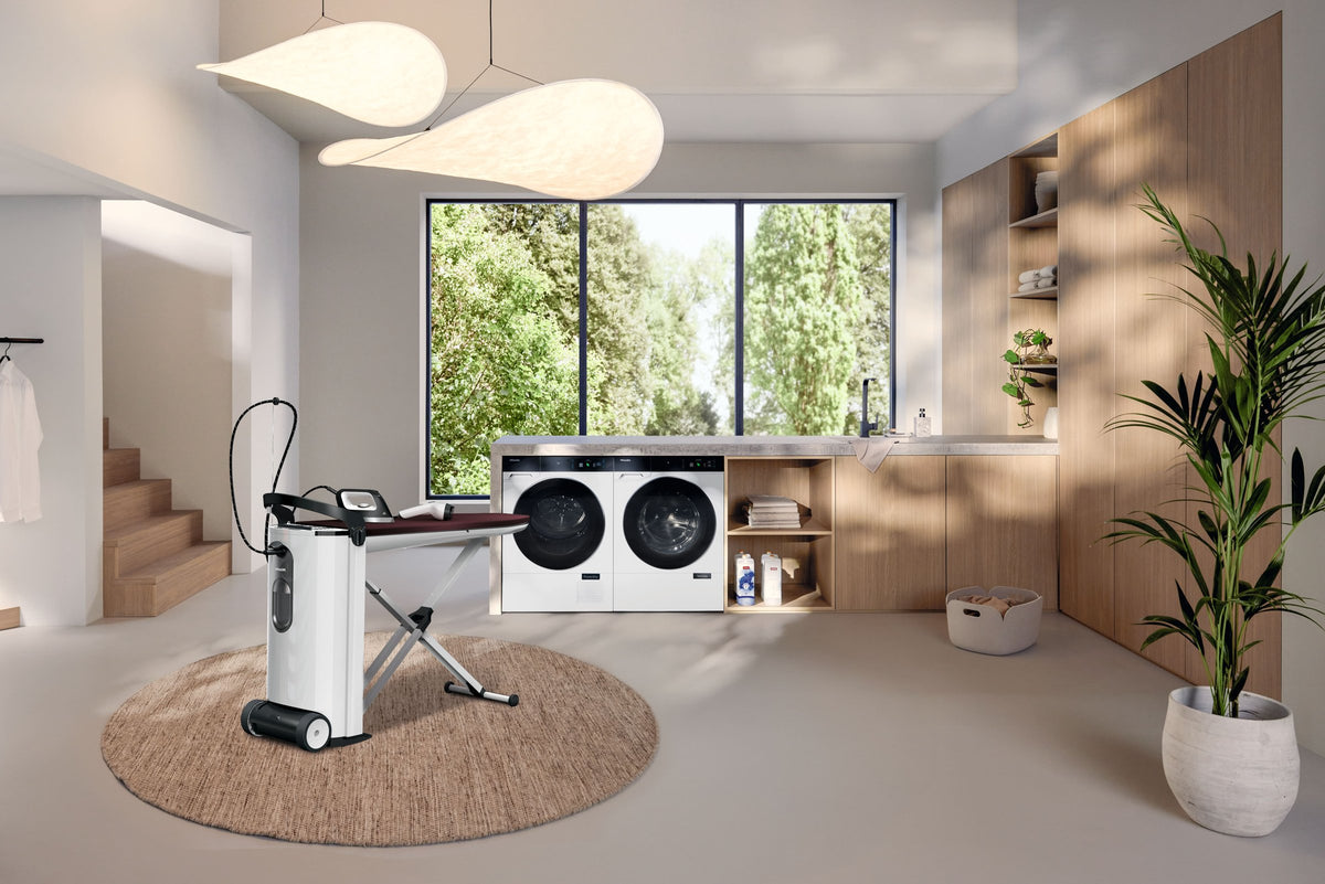 Vaskerum med Miele vaske-tørremaskiner og et dampstrygesystem