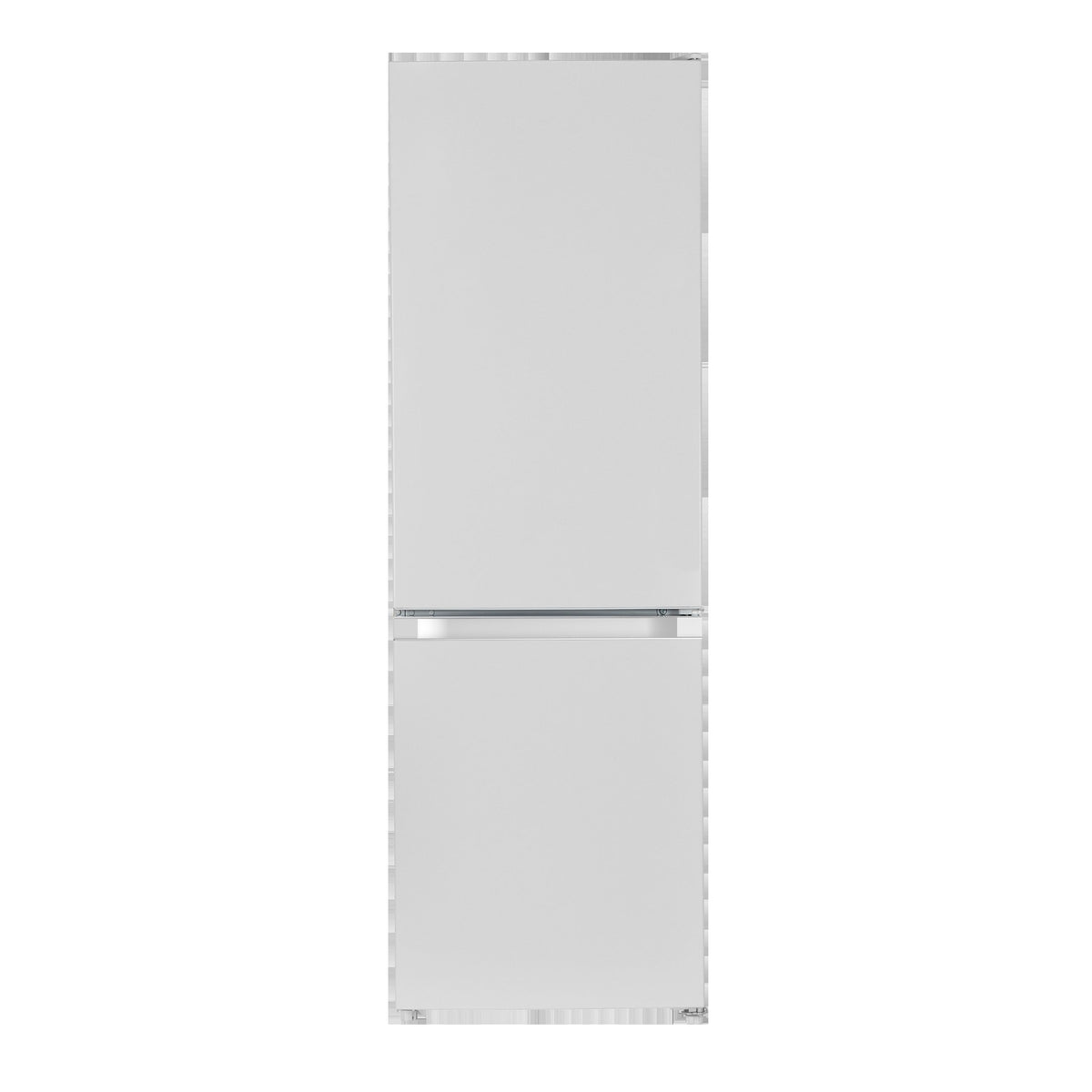Hvidt fritstående Scandomestic køle-fryseskab med integreret håndtag