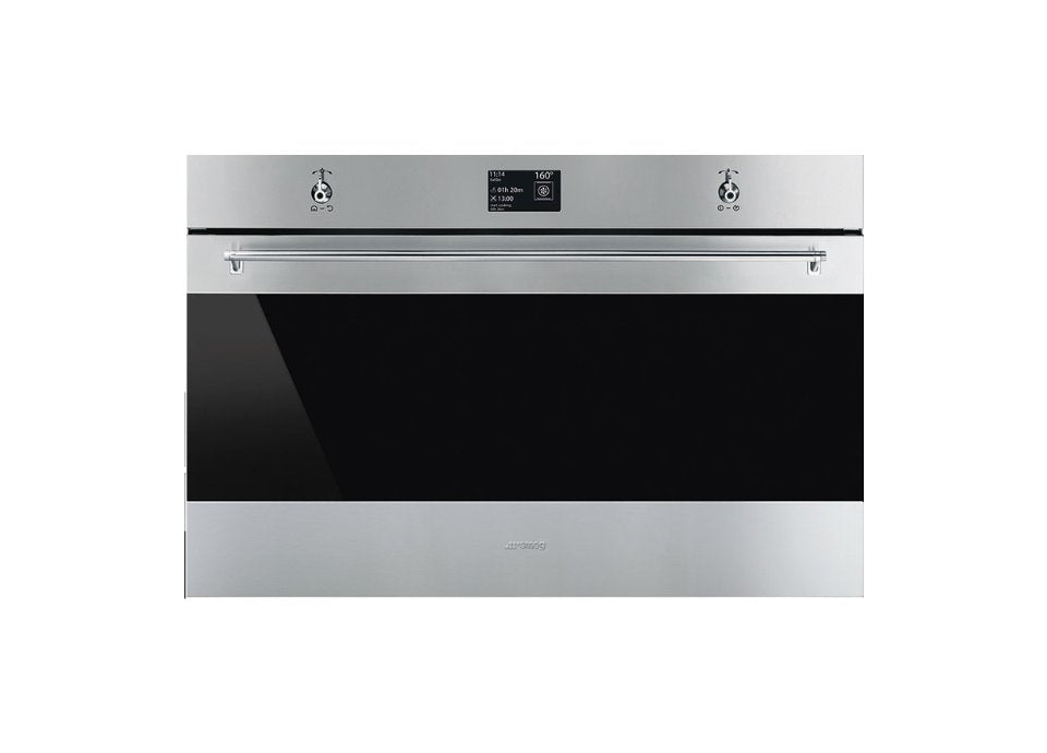 Smeg 90 cm indbygningsovn i rustfrit stål