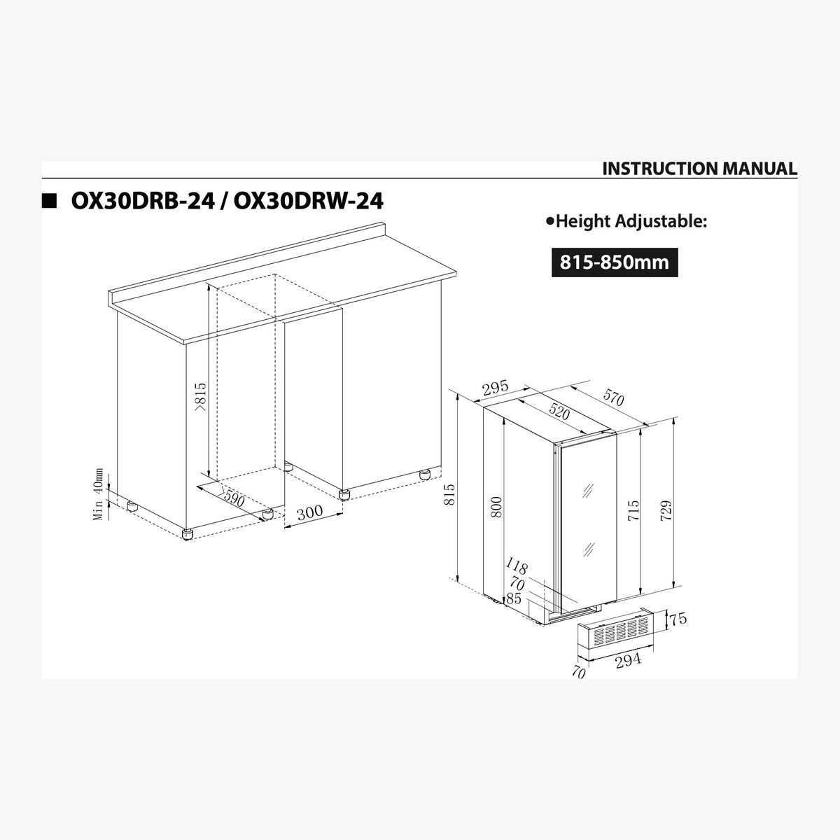 Temptech Vinkøleskab OX30DRB-24