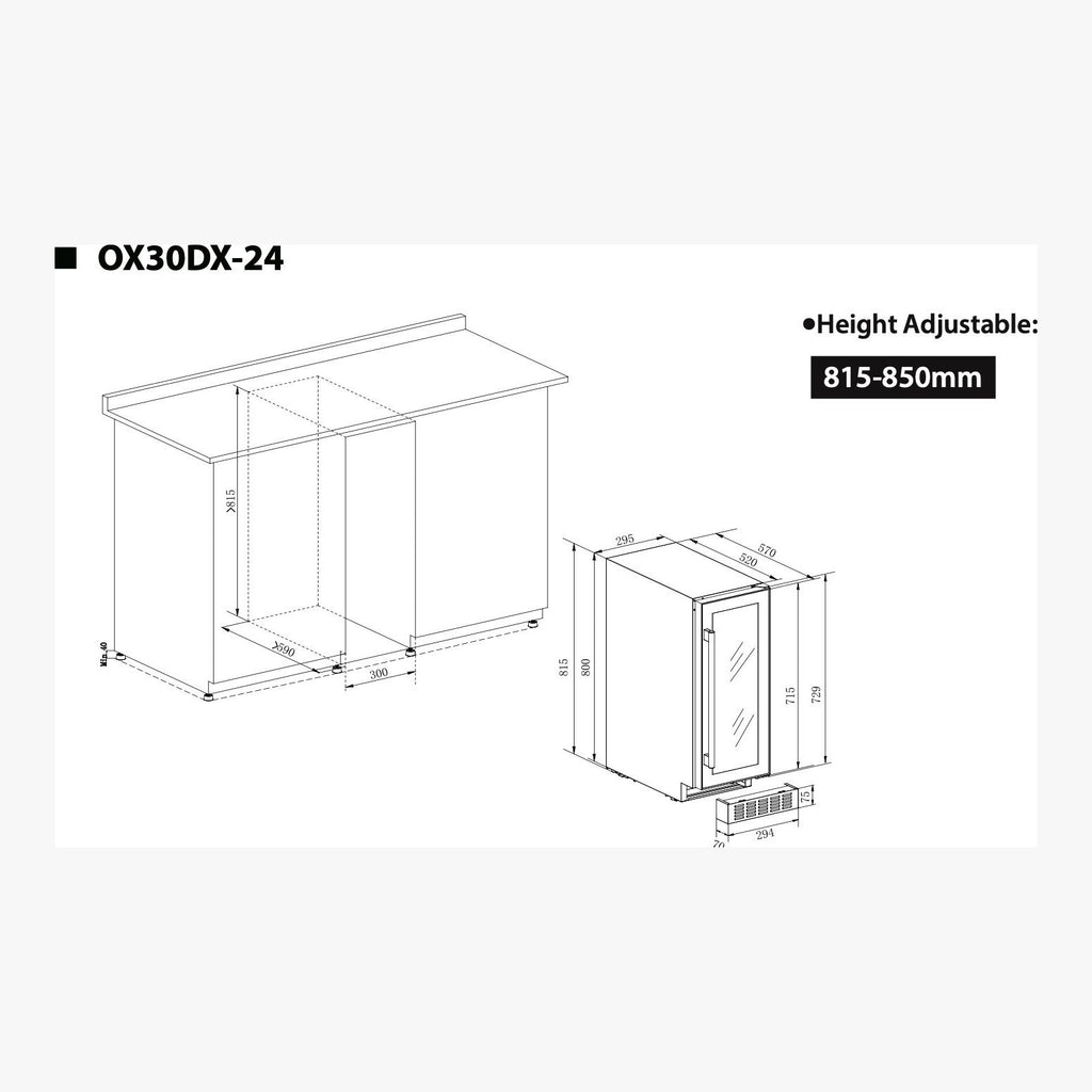 Temptech Vinkøleskab OX30DX-24
