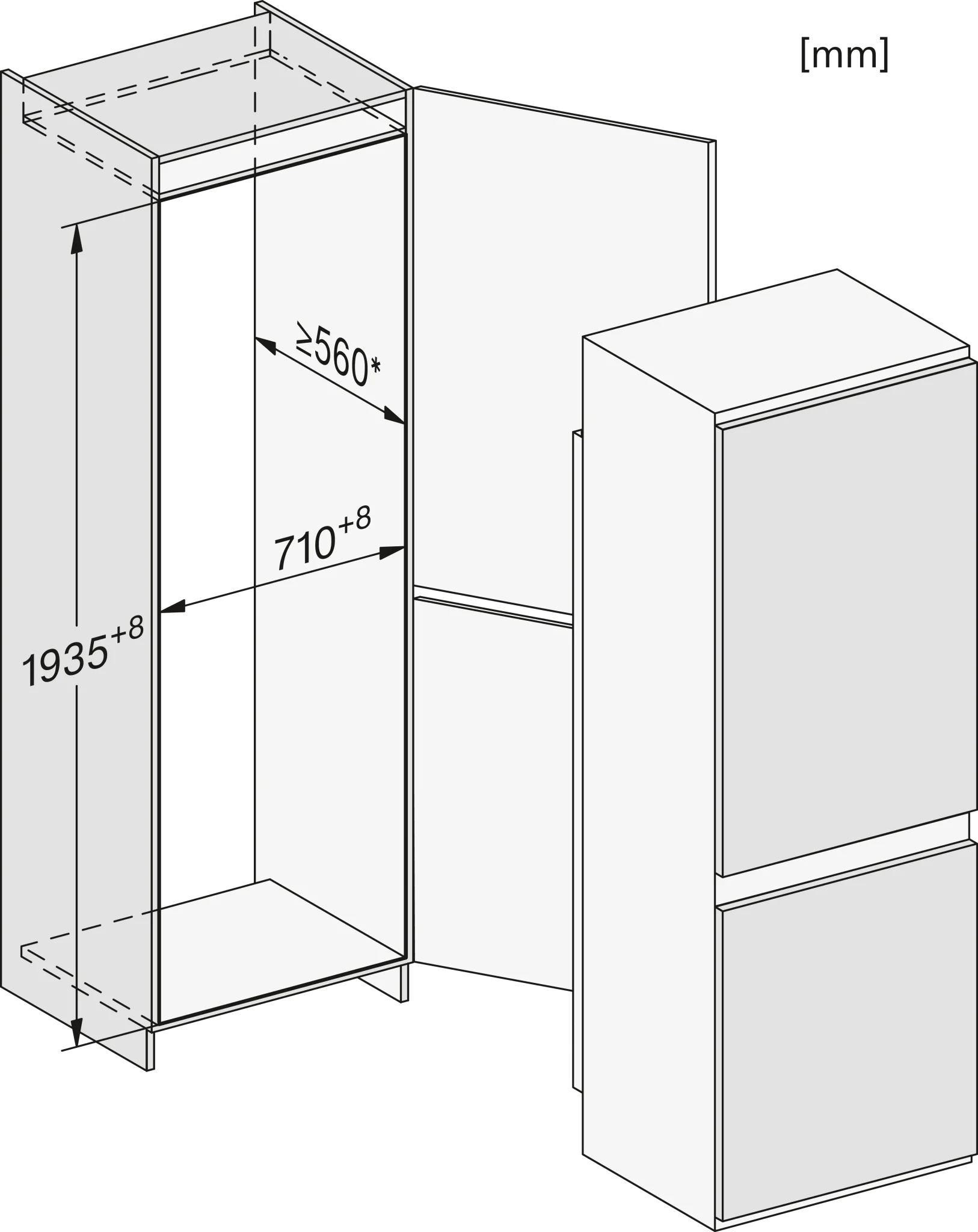 Miele Integrerbart køle-/fryseskab KFN 7913 E - Billede 5